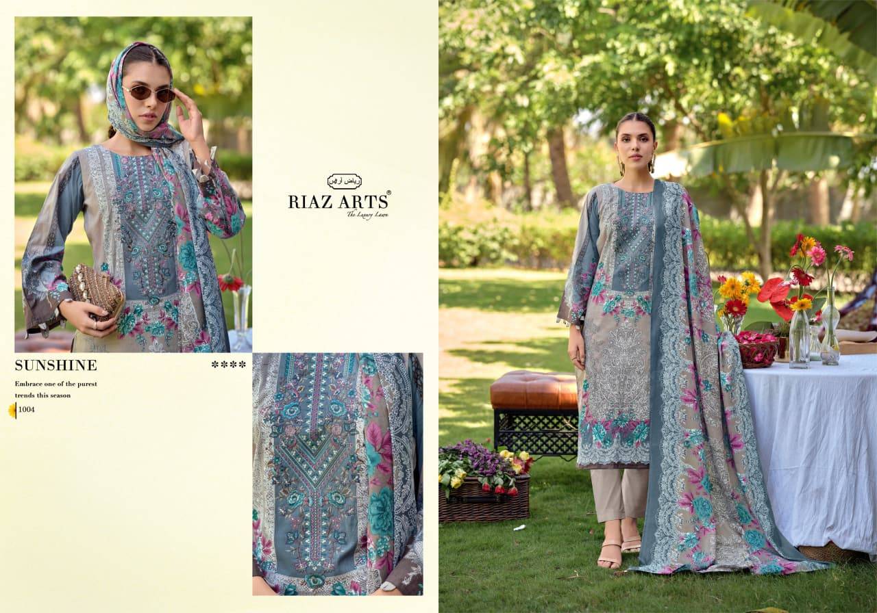 NAYRA VOL 40 BY RIAZ ARTS 1001 To 1008 Series Pakistani Suits Ethnic Wear Pure Cotton Dresses At Wholesale